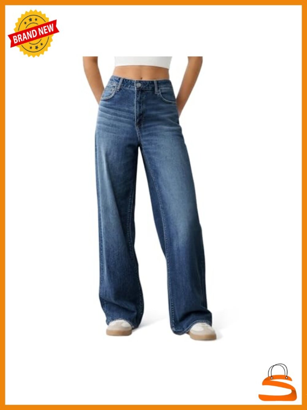 High Waisted Wide Leg Baggy Stretchy Jeans